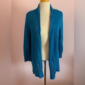 Fever Blue Open-Front Knit Cardigan